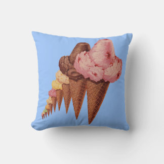 generations of ice cream cones throw pillow