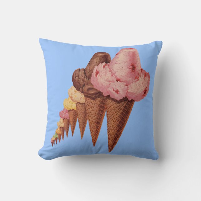 generations of ice cream cones throw pillow (Front)