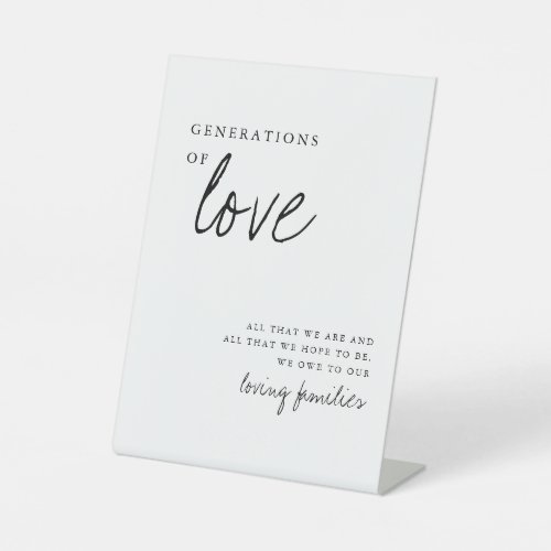 Generations Of Love Modern Minimalist Wedding Sign