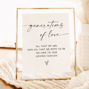 Generations of Love Sign   Modern Wedding Sign 