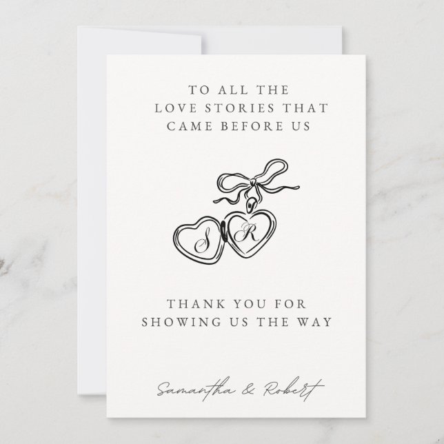 Generations of Love Wedding Table Card (Front)