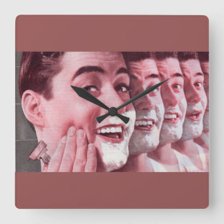 generations of shaving square wall clock