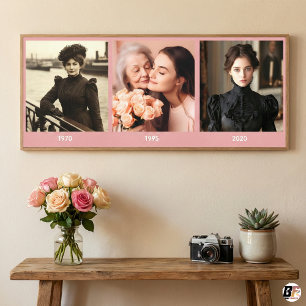 Generations Then And Now Family Timeline 3  Canvas Photo Tile