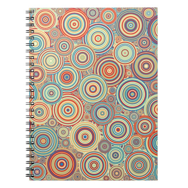 Generative Art Colorful Circles Background Notebook (Front)