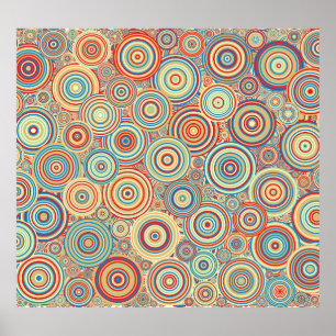 Generative Art Colorful Circles Background Poster