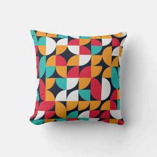Generative Art: Colorful Triangle Pattern Throw Pillow