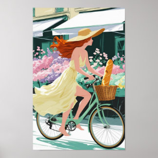 Generative Content of a French Girl Cycling Poster