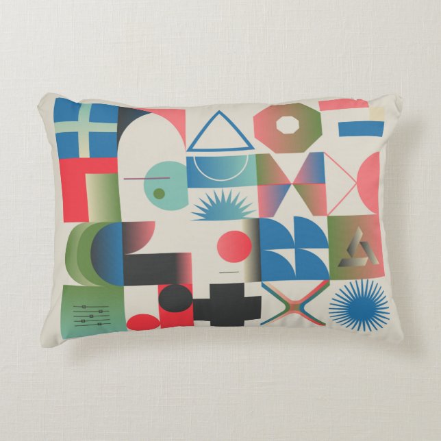 Generative design artwork graphics of bizarre comp accent pillow (Front)