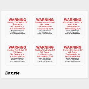Generator Starts Automatically - WARNING LABEL 