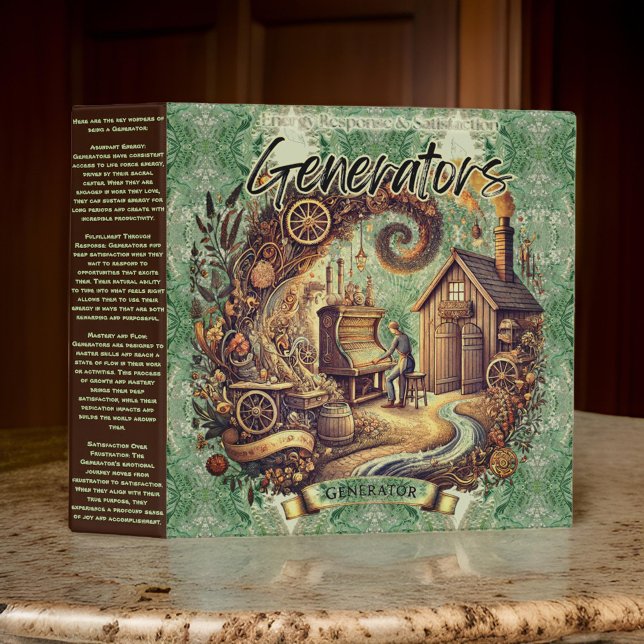 Generator Student Human Design Brown Green 3 Ring Binder (Creator Uploaded)