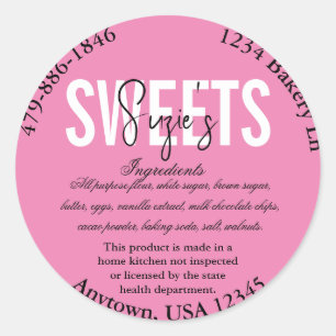 Generic Any State Cottage Law Ingredients Label