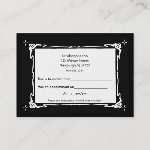 generic appointment 2 business card