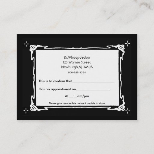 Customizable generic appointment 2 business card