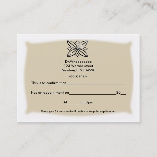 generic appointment card (Front)