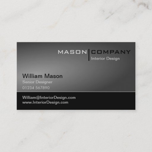 Customizable Generic Black &amp; Gray Corporate Business Card