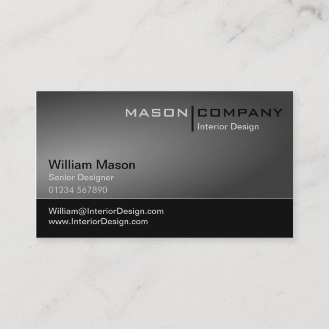 Generic Black & Gray Corporate Business Card (Front)