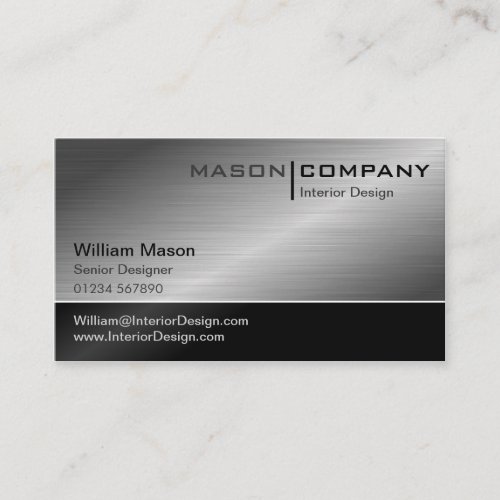 Generic Black &amp; Steel Corporate Business Card