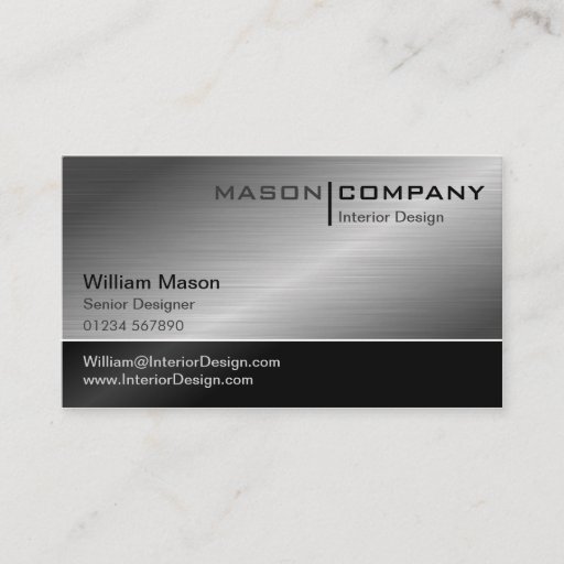 Customizable Generic Black &amp; Steel Corporate Business Card