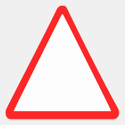 Generic Blank Red Warning Triangle Sticker