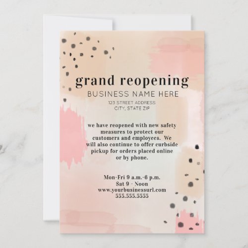 Generic Business Grand Reopening Abstract Pink Invitation