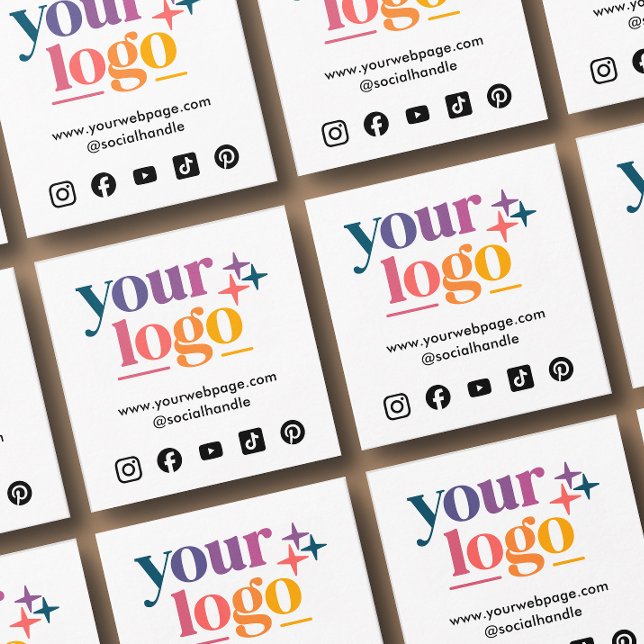 Generic Business Logo Social Media Square Business Card (Square card in 2.5 inch size shown. Choose paper and corner style.)