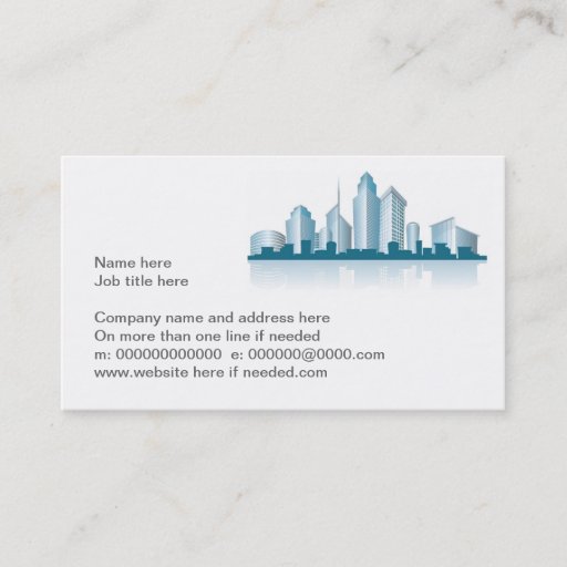 Customizable generic city skyline with offices and towers and s business card templates