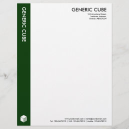 Generic Cube - Dark Green Letterhead