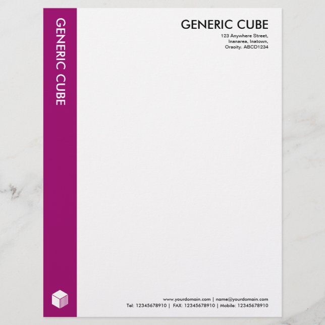 Generic Cube - Regal Red Letterhead (Front)