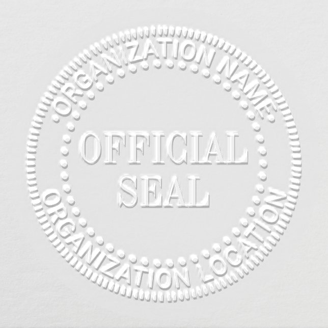 Generic Custom Official Seal Name Loc, Smaller Txt Embosser (Design)
