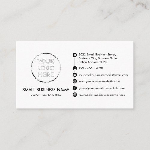 Generic Design with Custom Logo Social Media Icons Business Card