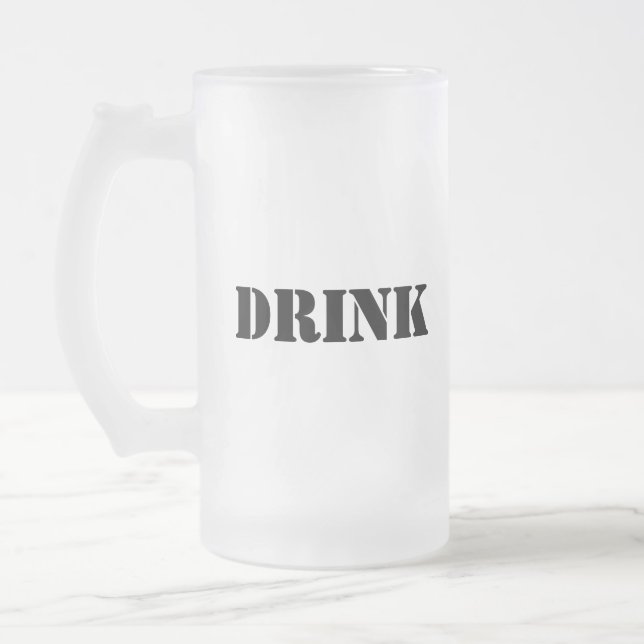 Generic Food and Drink Humorous Party Supplies Frosted Glass Beer Mug (Left)