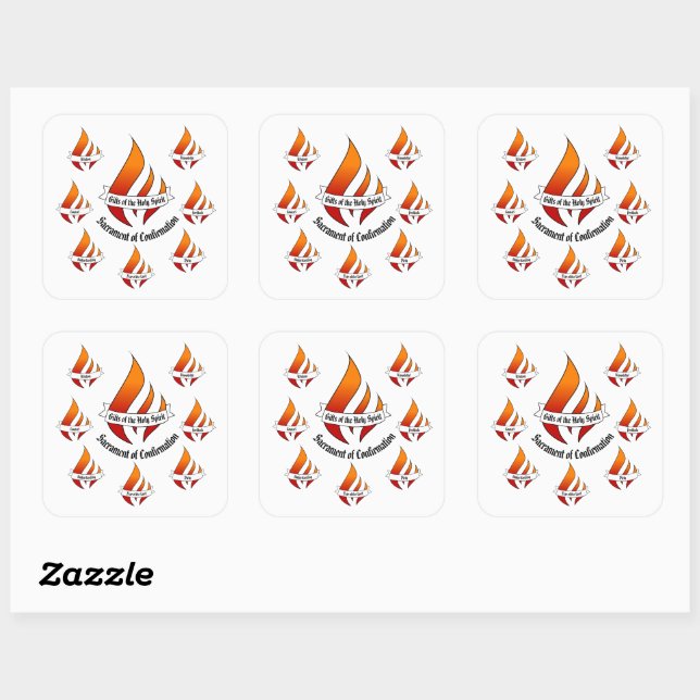 Generic Gifts of the Holy Spirit Confirmation Square Sticker (Sheet)