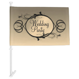 Generic Gold Wedding Party Car Flag