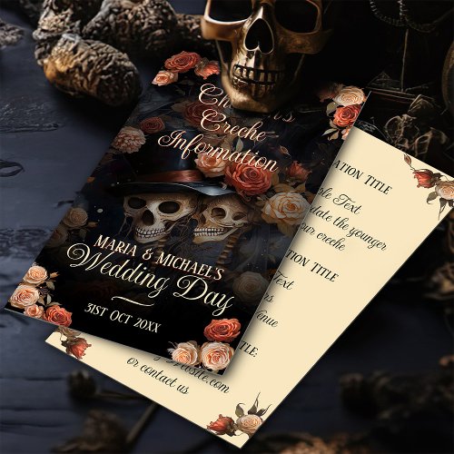 Generic Gothic Vintage Kissing Skeletons Wedding Enclosure Card