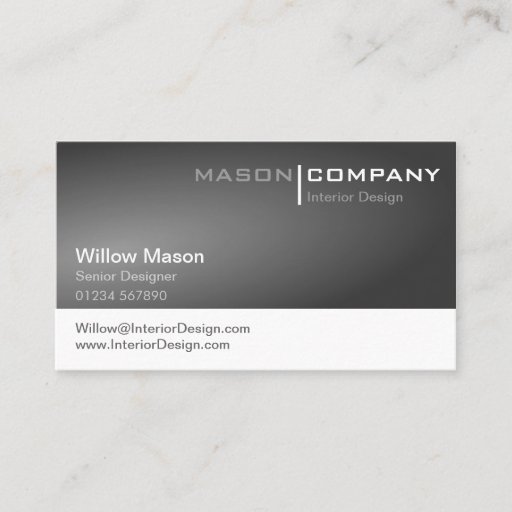 Customizable Generic Gray and White Corporate Business Card