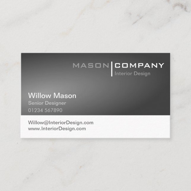 Generic Gray and White Corporate Business Card (Front)