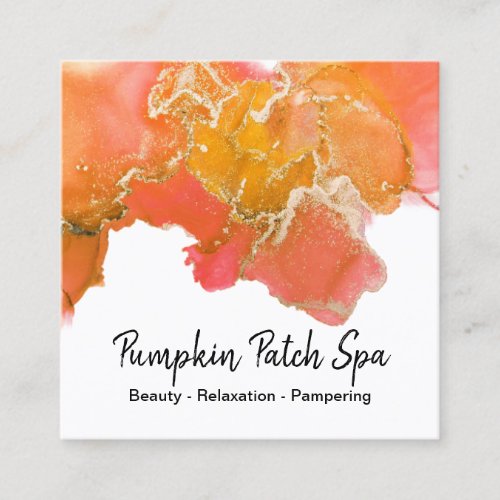 *~* Generic -  Hair Nails Lashes OrangePink Gold Square Business Card