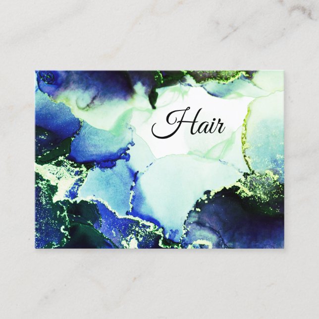 *~* Generic Hair Nails Lashes Teal  Reiki Glitter Business Card (Front)