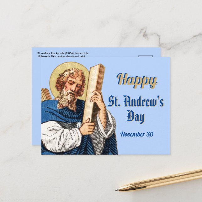 Generic Happy St. Andrew's Day Postcard (Front/Back In Situ)