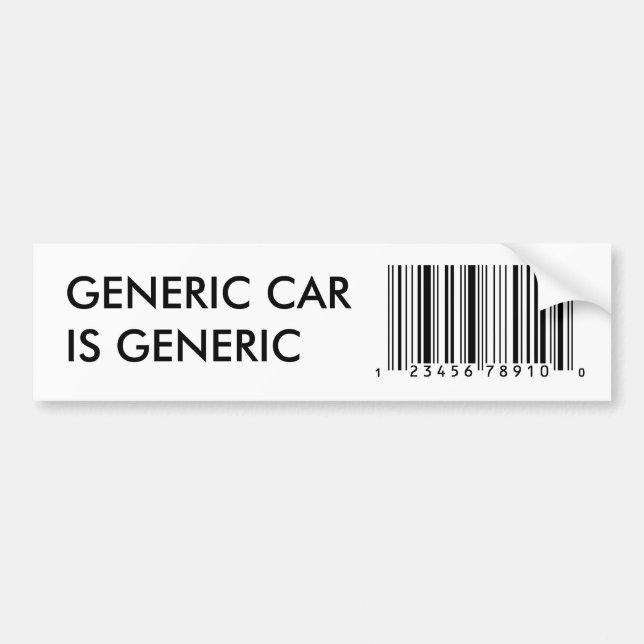 Generic is Generic Bumper Sticker (Front)