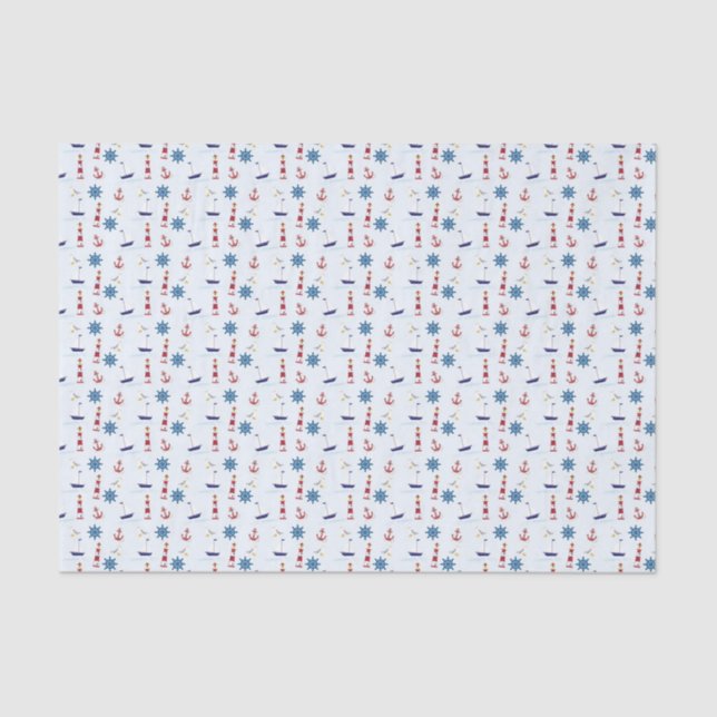 Generic Light House Nautical Theme Tissue Paper (Front)