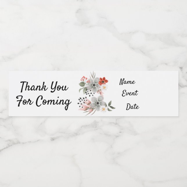 Generic Personalized Water Bottle Label (Single Label)