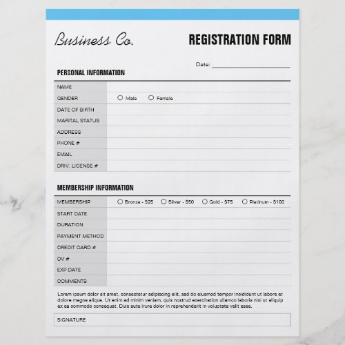Generic Registration Form Customizable Flyer