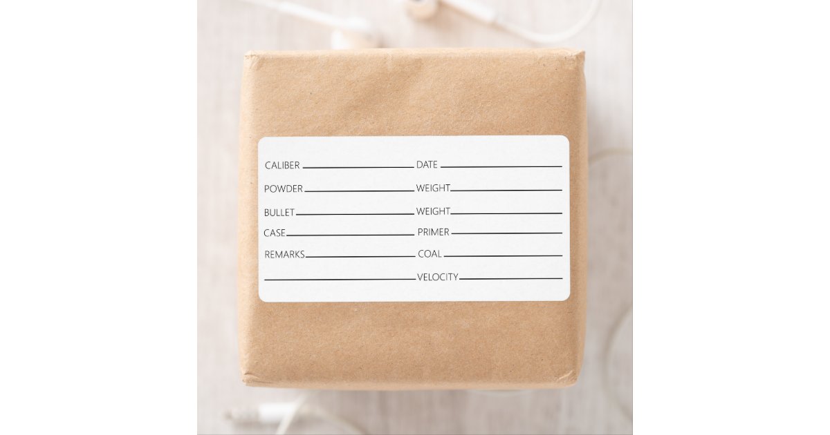 Generic Reloading Data Label Template | Zazzle