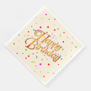 Generic Unisex Happy Birthday Paper Dinner Napkins