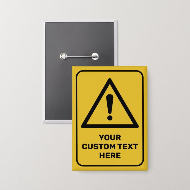 Generic Warning Triangle Sign Button (Front/Back)