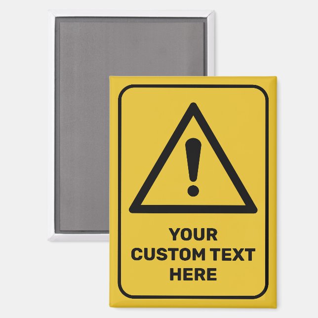 Generic Warning Triangle Sign Magnet (Front/Back)