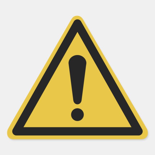 Generic Warning Triangle Sign Triangle Sticker (Front)
