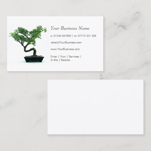 Generic White Bonsai Tree Business Card Zazzle