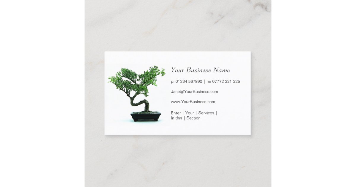 Generic White Bonsai Tree Business Card Zazzle